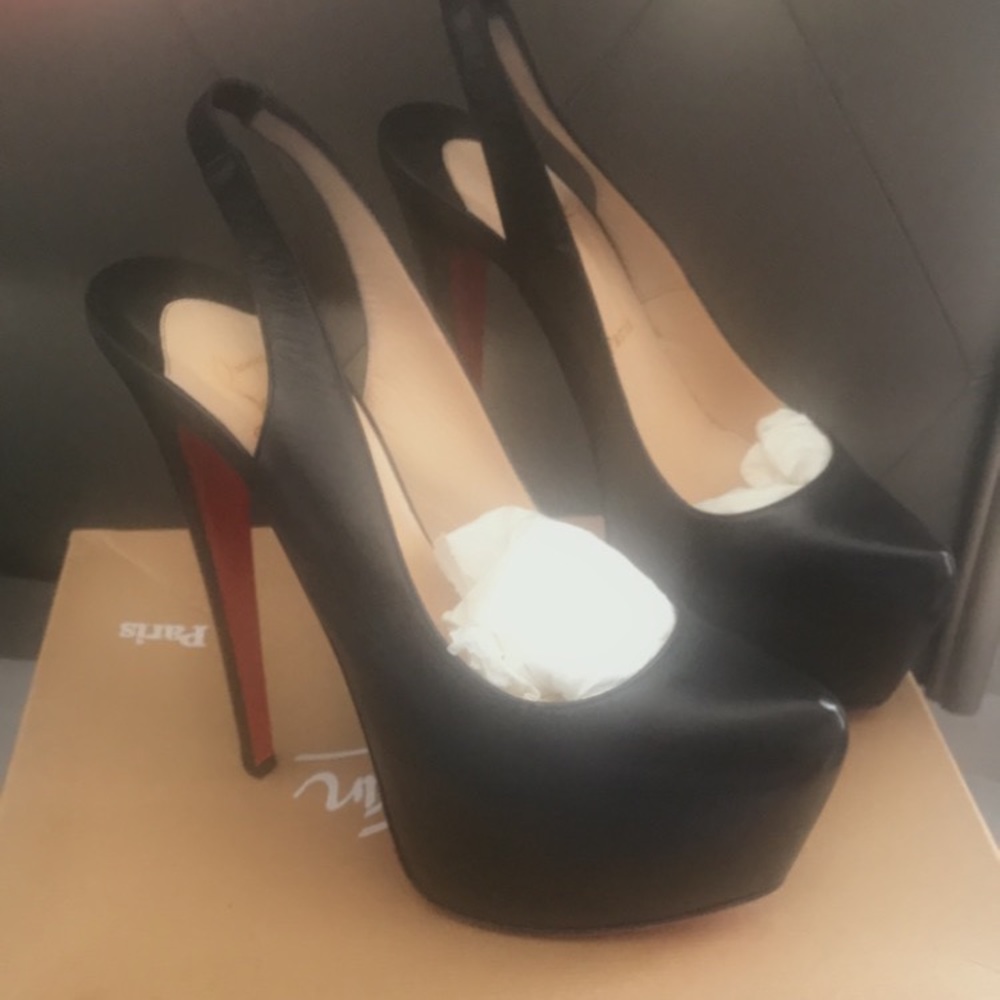Christian Louboutin Daffodil platform sling backs!